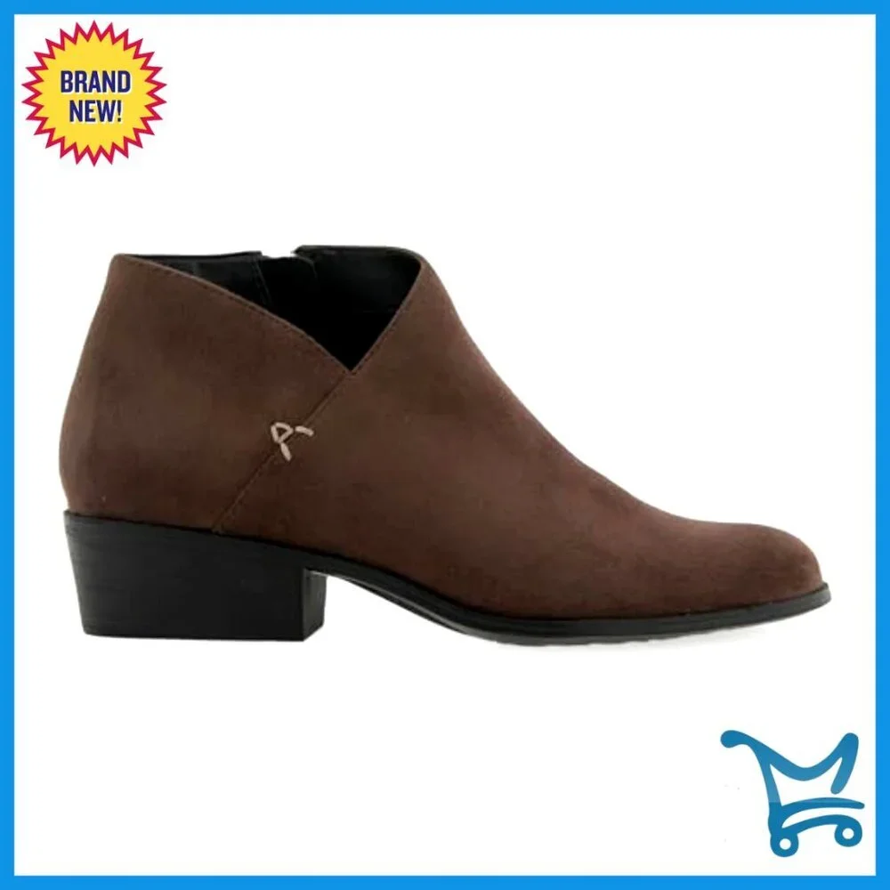 Low Heel Ankle Boots with Zipper, Flexible Sole, Removable Footbed - Picture 3 of 7